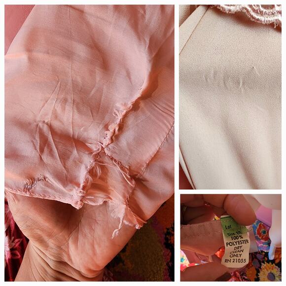 Size Small to XL | Vintage 1970's Dusty Rose 2 Piece Maxi Dress with Blouse - Picture 10 of 10